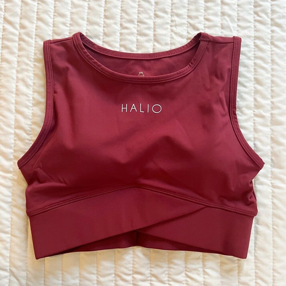 Halio Athletic Wine Red Sports Bra Women's XS New